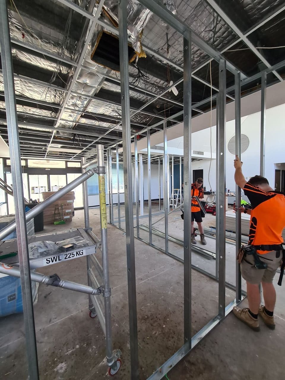 FITOUT IN PROGRESS Installing partition walls
