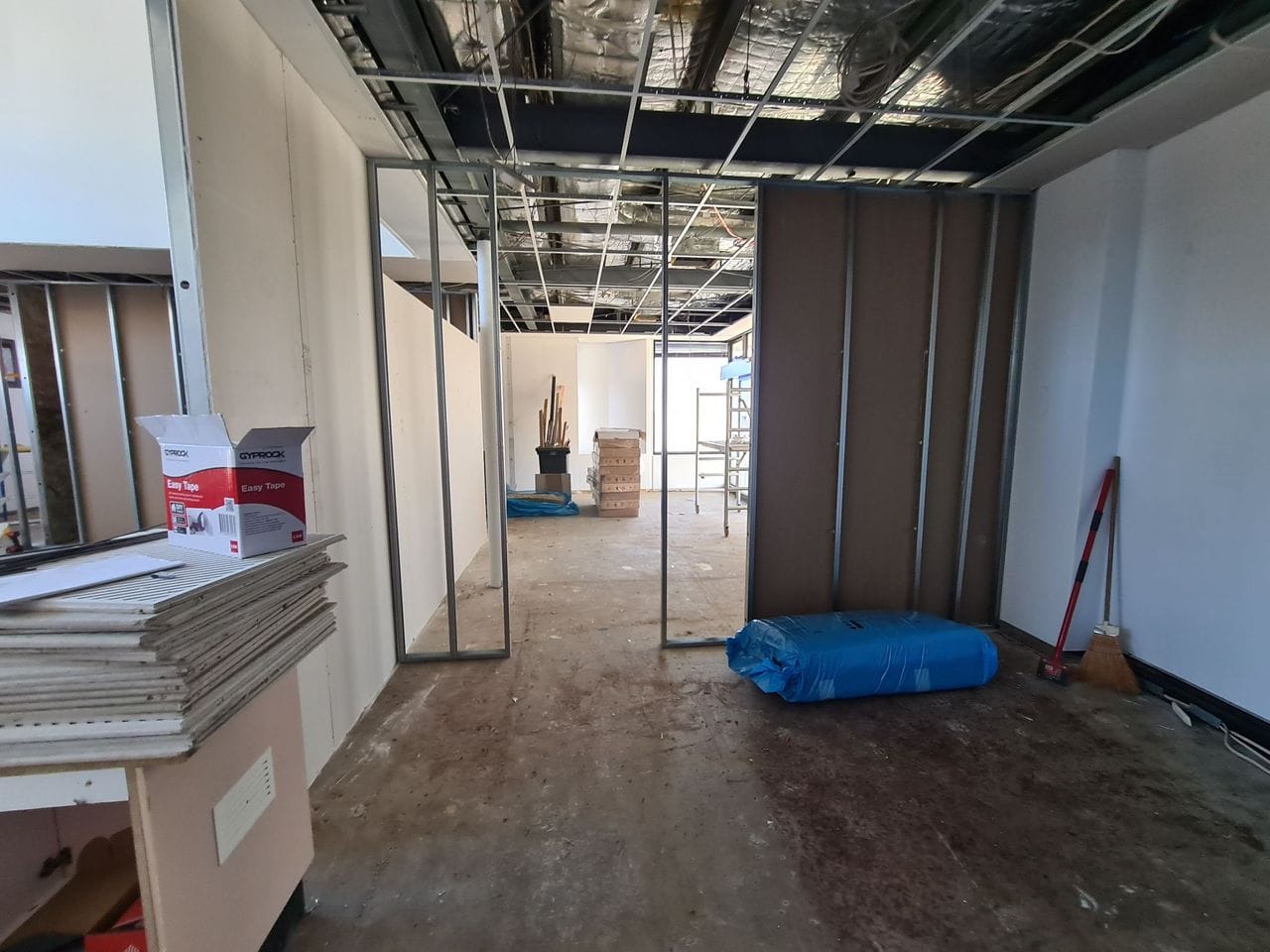 FITOUT IN PROGRESS Partition walls and doors