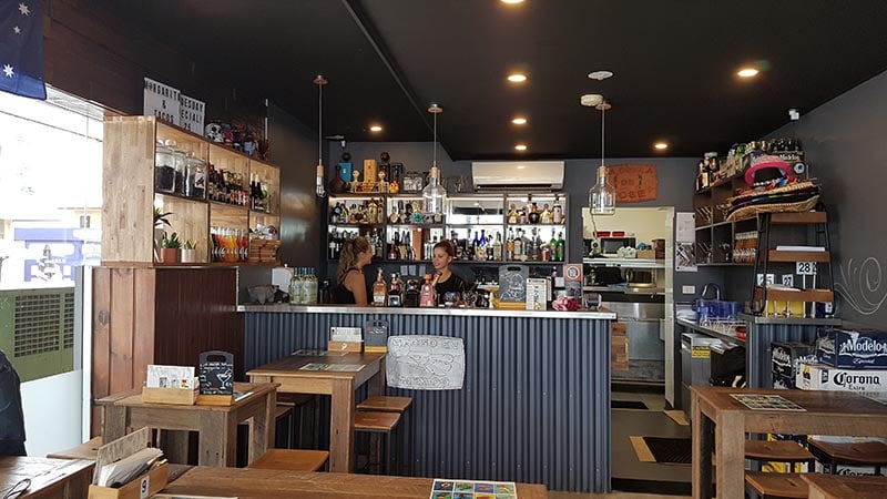 Restaurant Fitout with shelves and counter and kitchen Terrigal